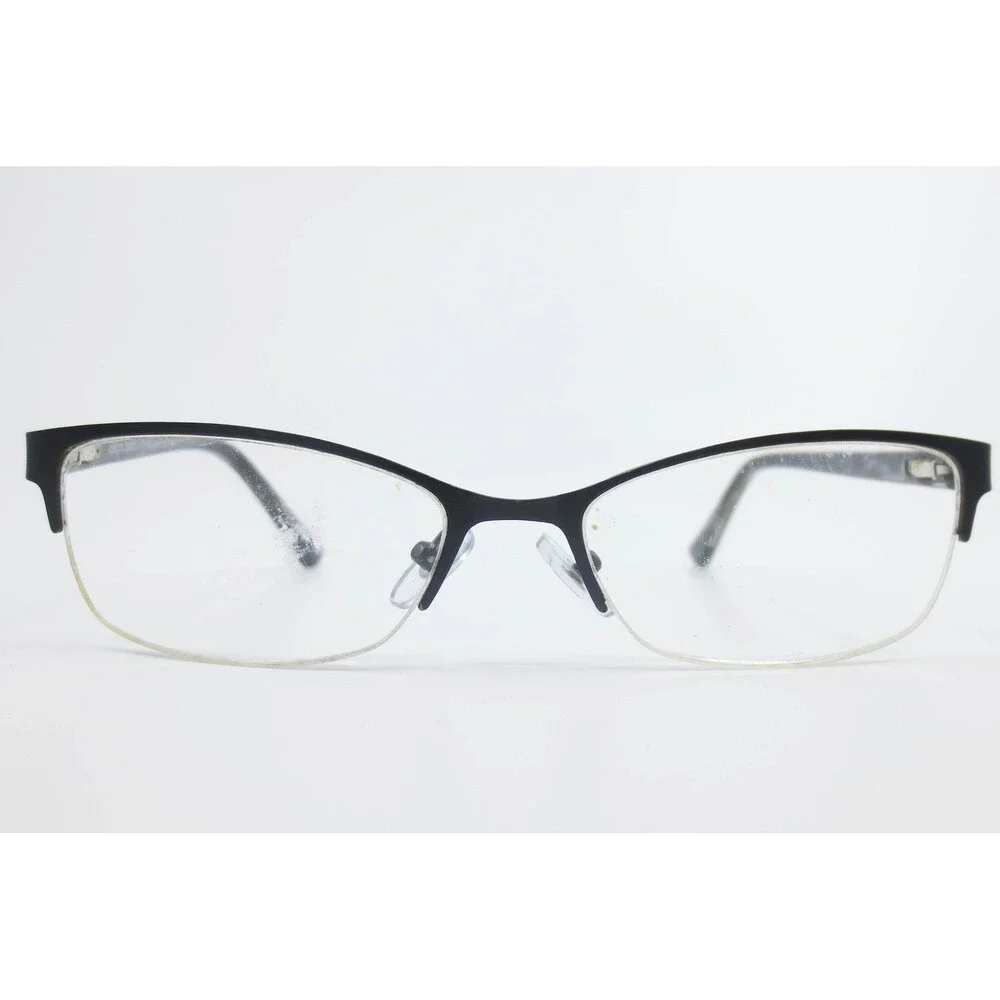 Design Optics by Foster Grant Cat Eye Semi Rimless Black Grey Marbled Frames